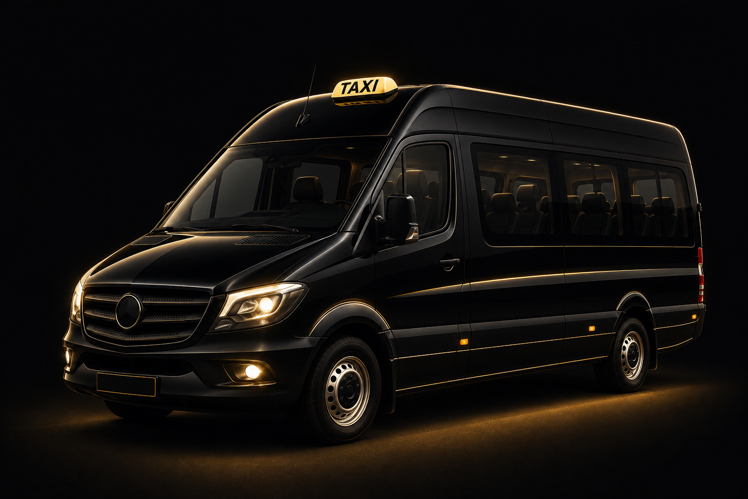 Zwarte Mercedes Sprinter